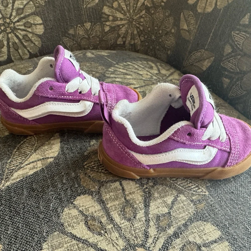 Vans Kids Purple and White Low-Top Sneakers